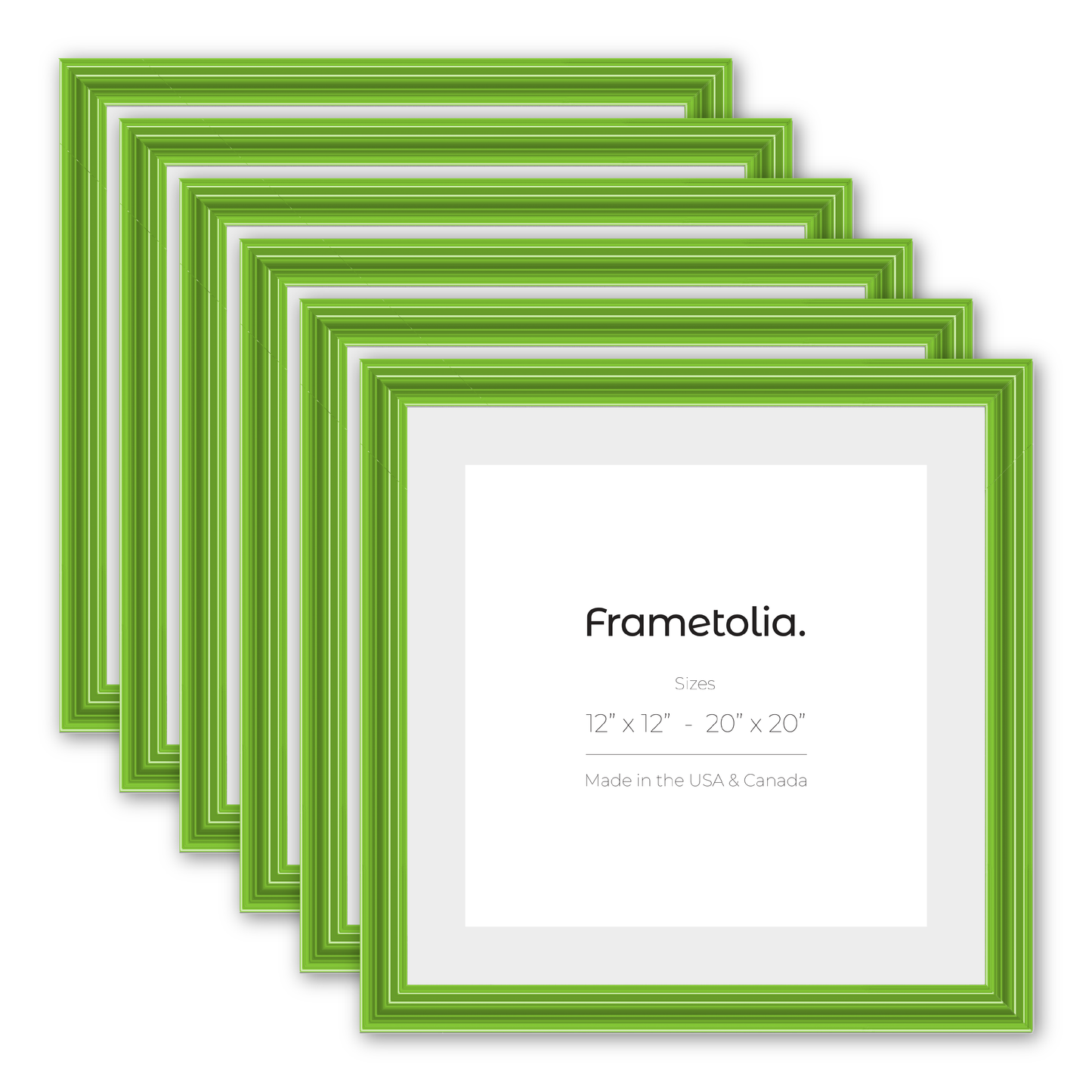 Fresh Lime Gloss Wide Width Wall Frame, Set of 6