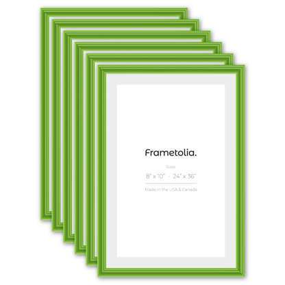 Fresh Lime Gloss Wide Width Wall Frame, Set of 6