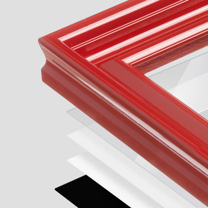 Cherry Red Gloss Wide Width Wall Frame