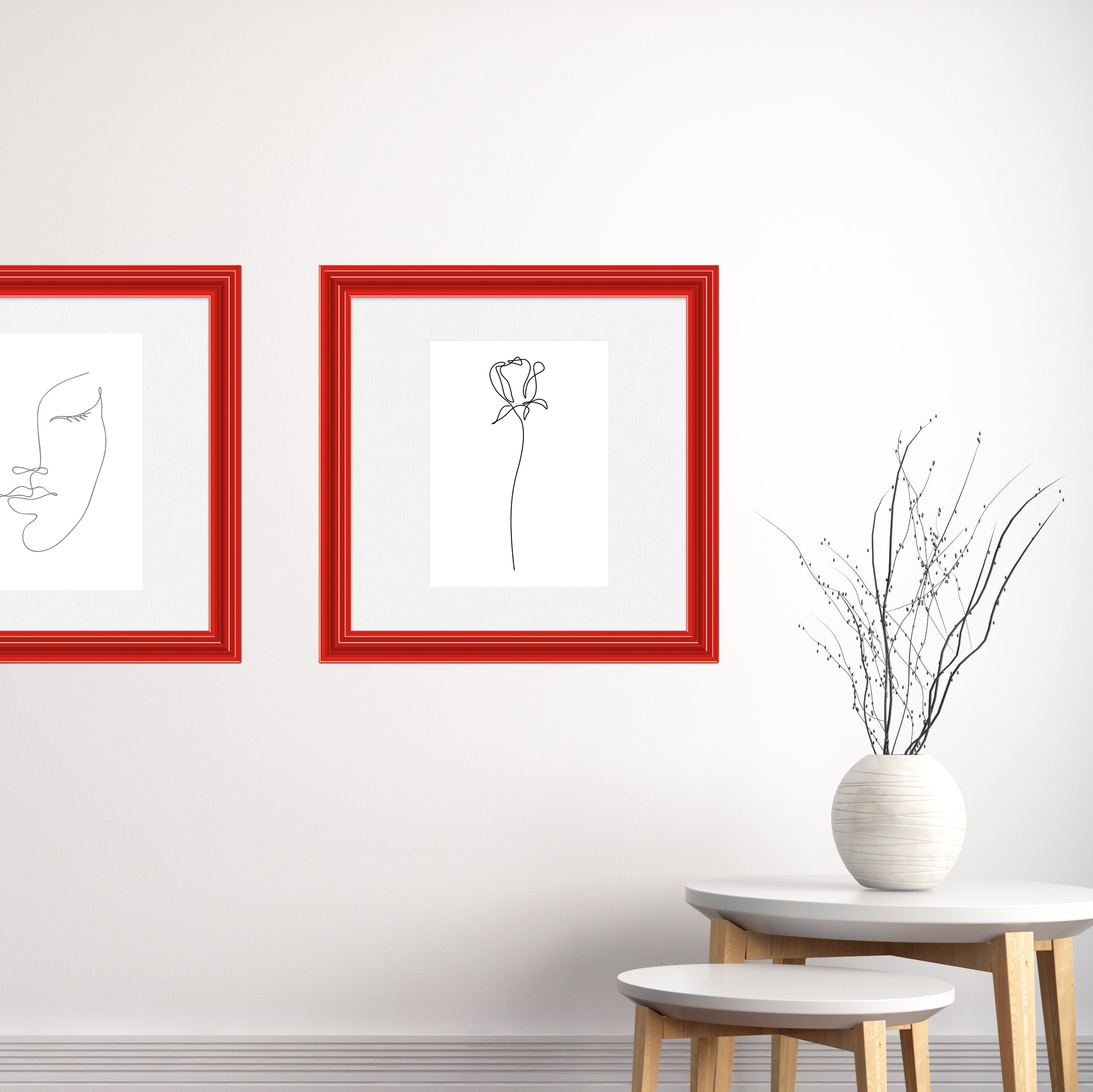 Cherry Red Gloss Wide Width Wall Frame – Frametolia.