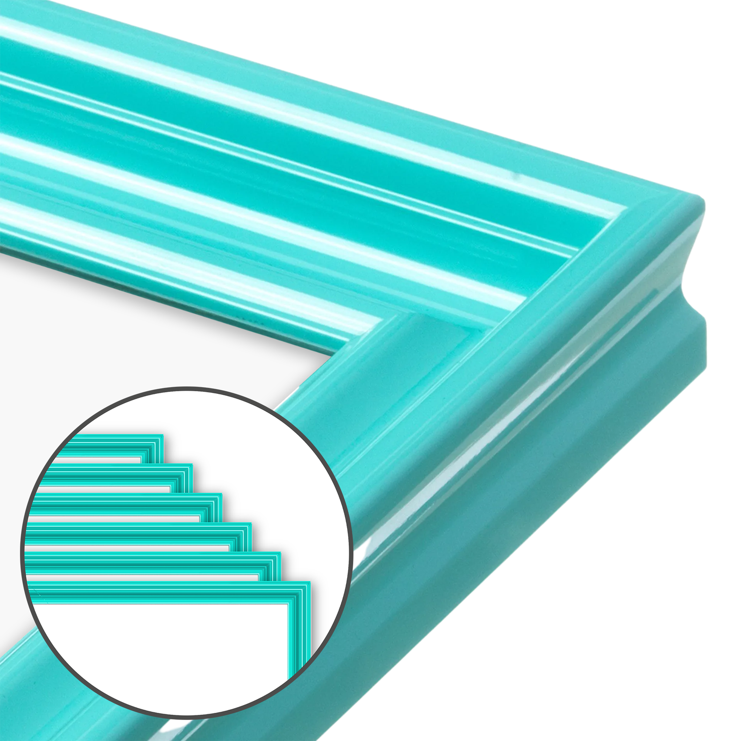 Capri Teal Wide Width Wall Frame, Set of 6