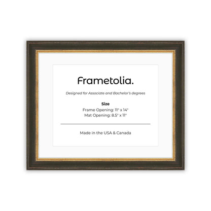 11" x 14" Black FAMILY  Diploma Frame with mat -  8.5 x 11 opening