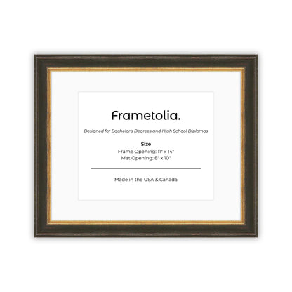 11" x 14" Black FAMILY  Diploma Frame with Mat - 8 x 10 opening