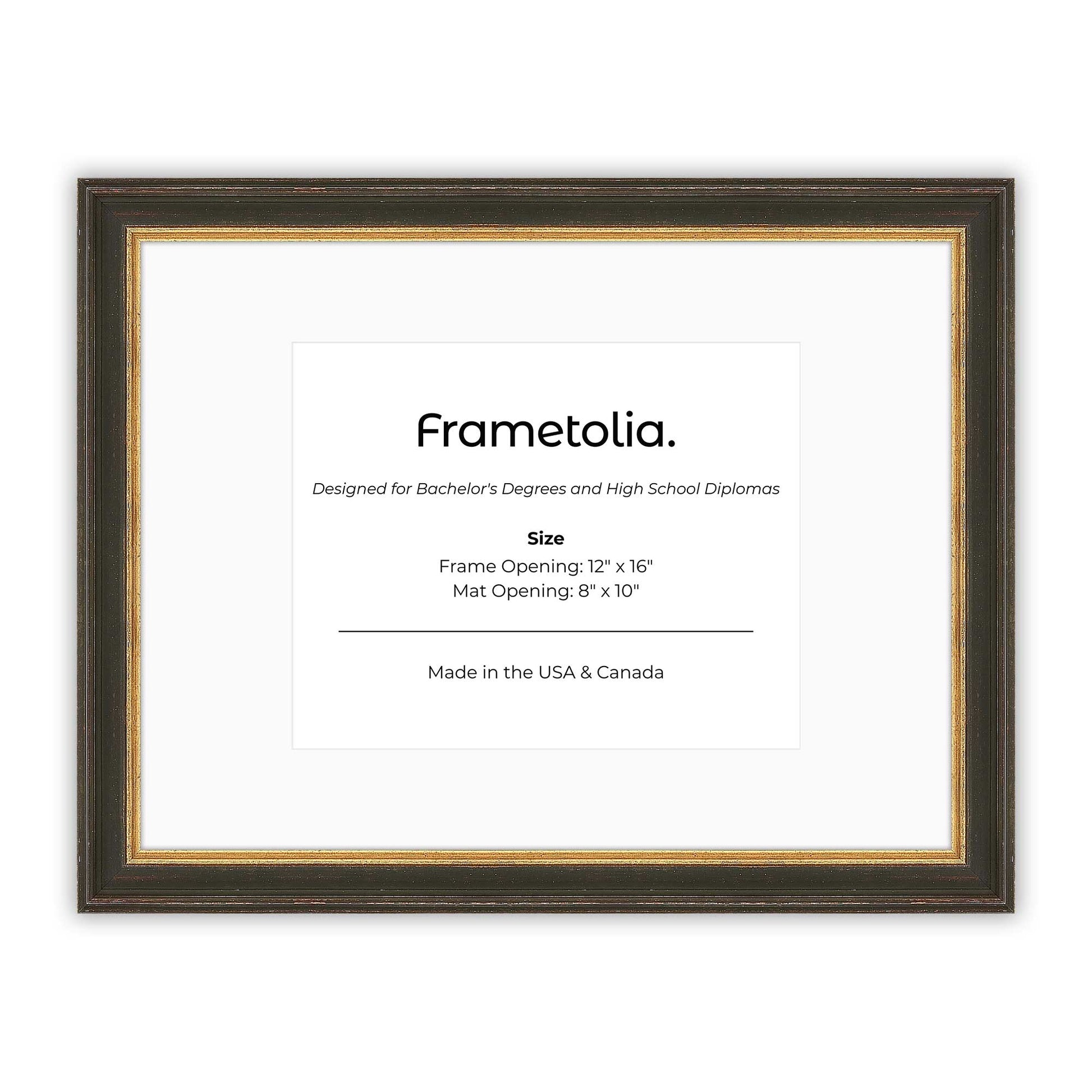 12" x 16" Black FAMILY  Diploma Frame with Mat - 8 x 10 opening