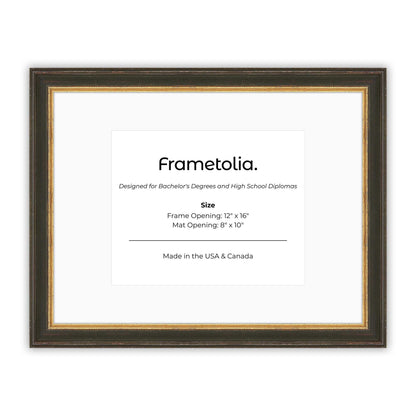 12" x 16" Black FAMILY  Diploma Frame with Mat - 8 x 10 opening