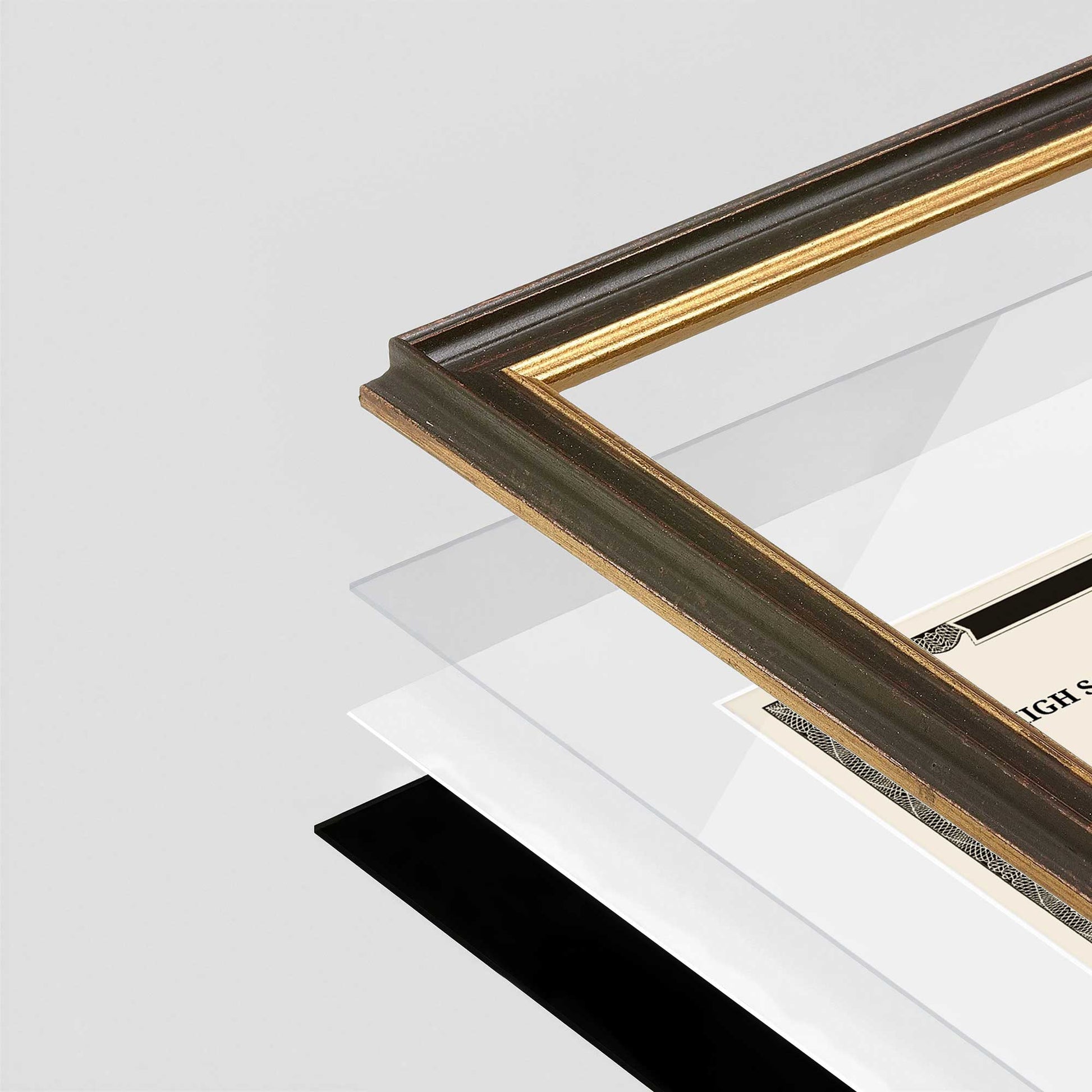 Black FAMILY Wall Frame corner Close up with layers broken out