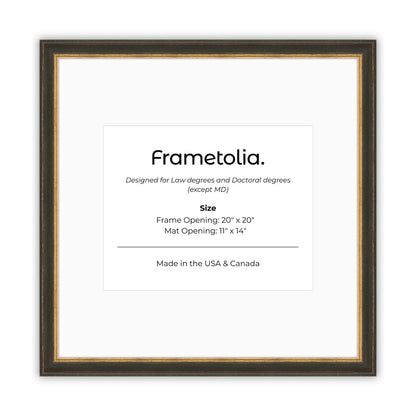 20" x 20" Black FAMILY  Diploma Frame with Mat - 11 x 14 opening