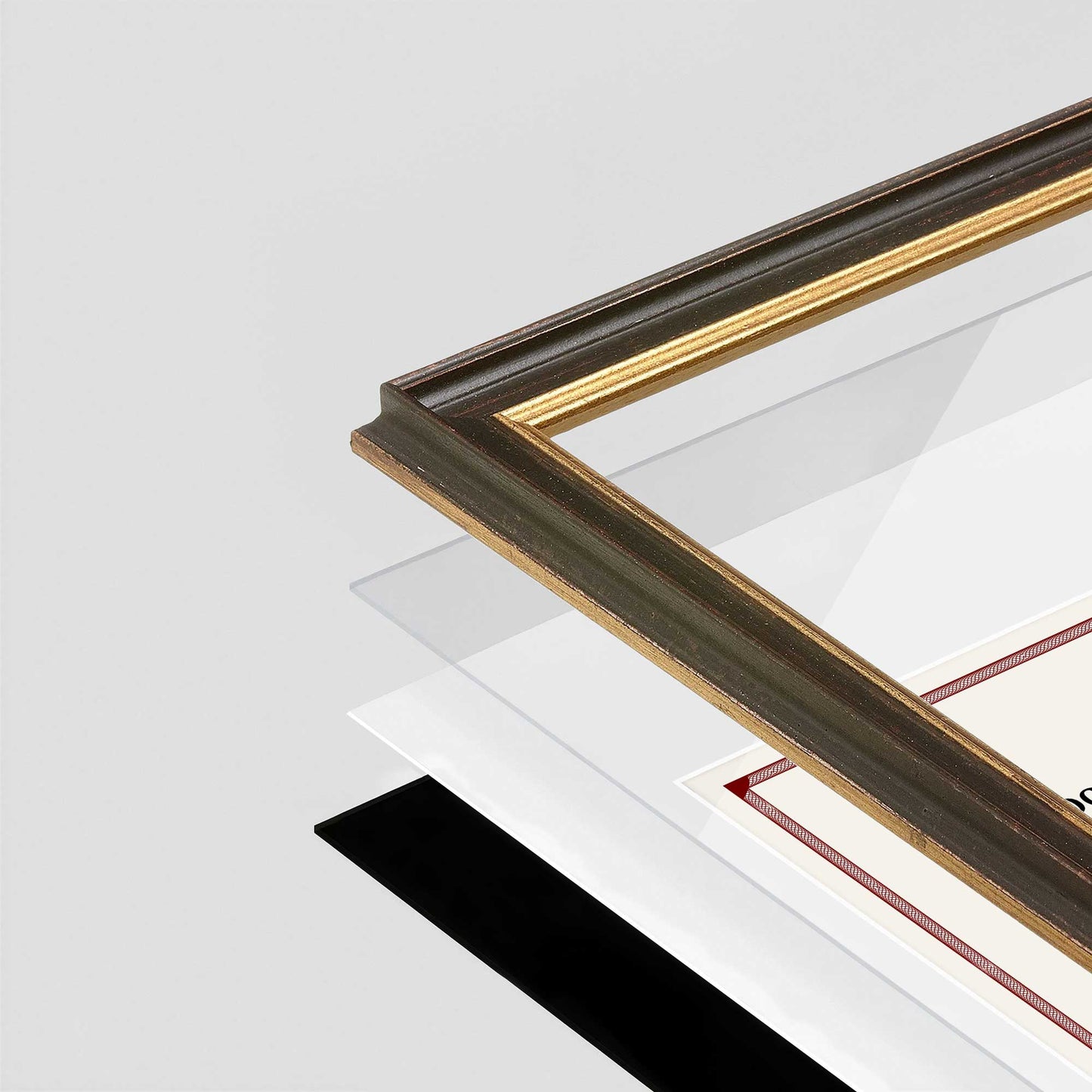 Black FAMILY Wall Frame corner Close up with layers broken out