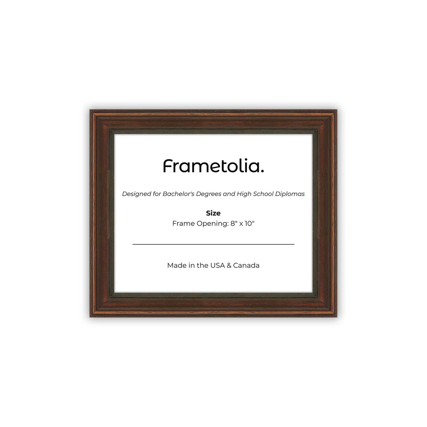 8" x 10" Walnut FAMILY Diploma Frame - No Mat