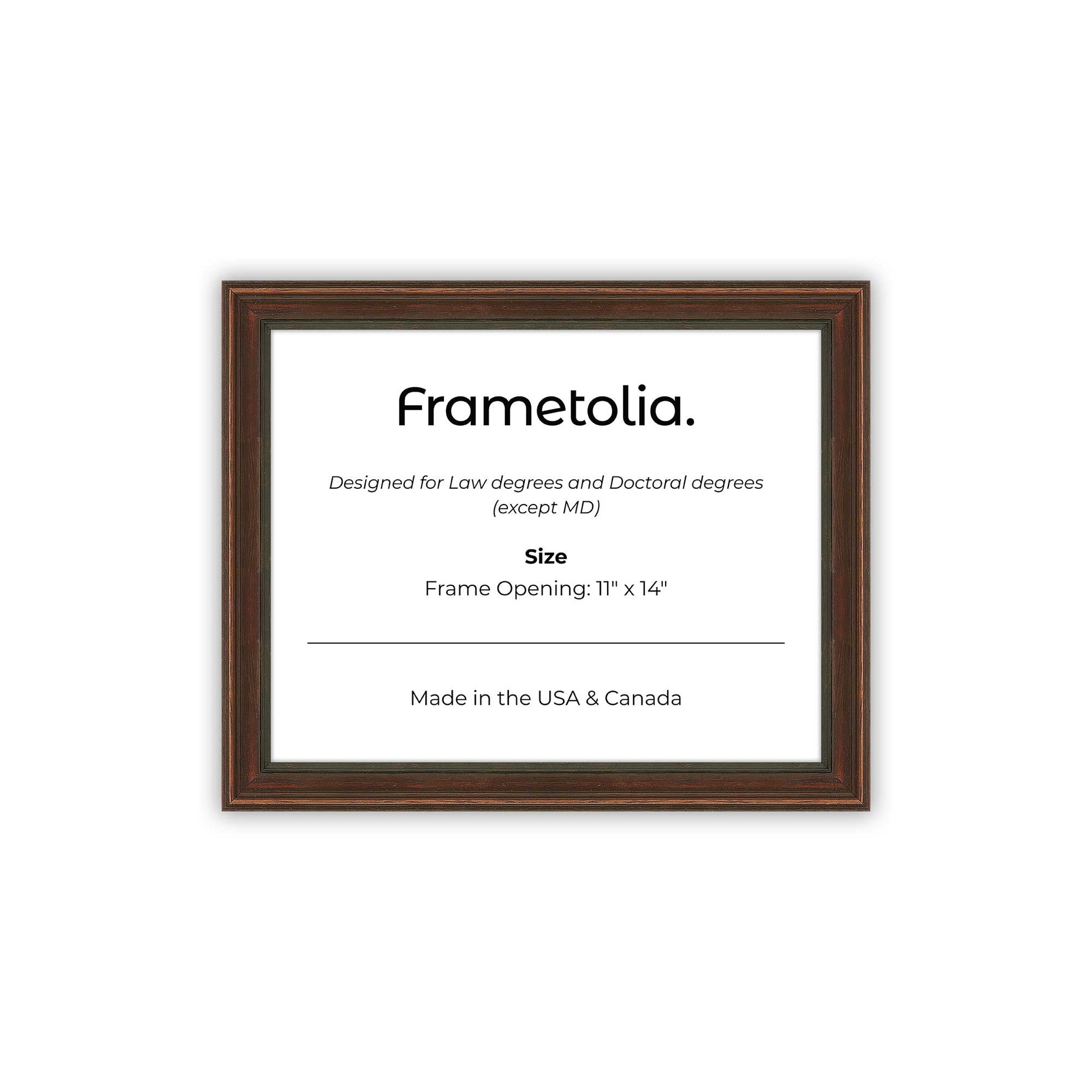 11" x 14" Walnut FAMILY  Diploma Frame - No Mat