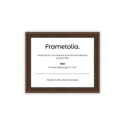 11" x 14" Walnut FAMILY  Diploma Frame - No Mat