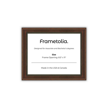 8.5" x 11" Walnut FAMILY  Diploma Frame - No Mat