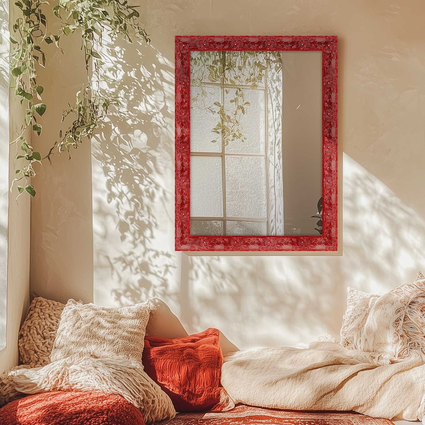 Mirror hanging in a room