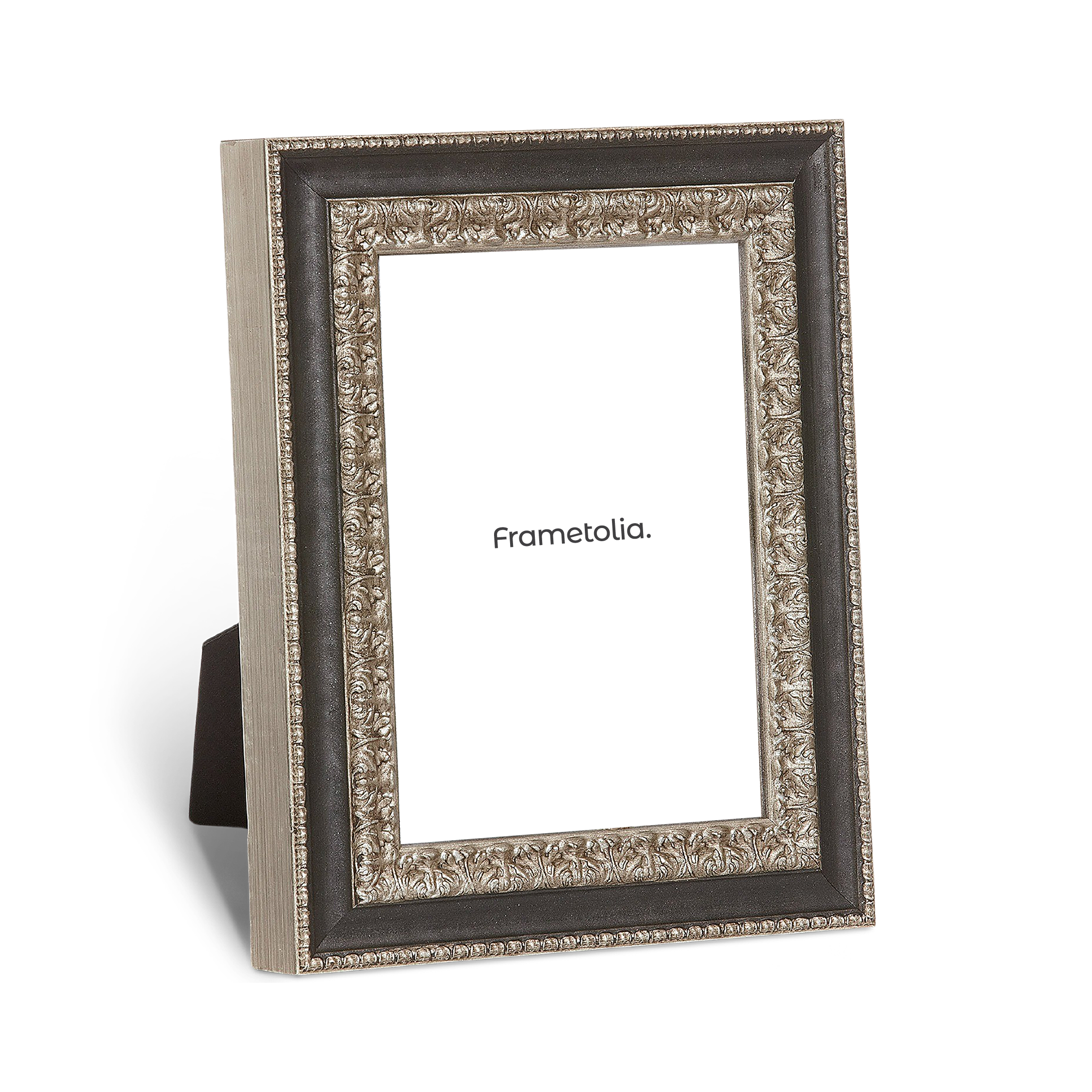 black & silver modern medium width table top frame