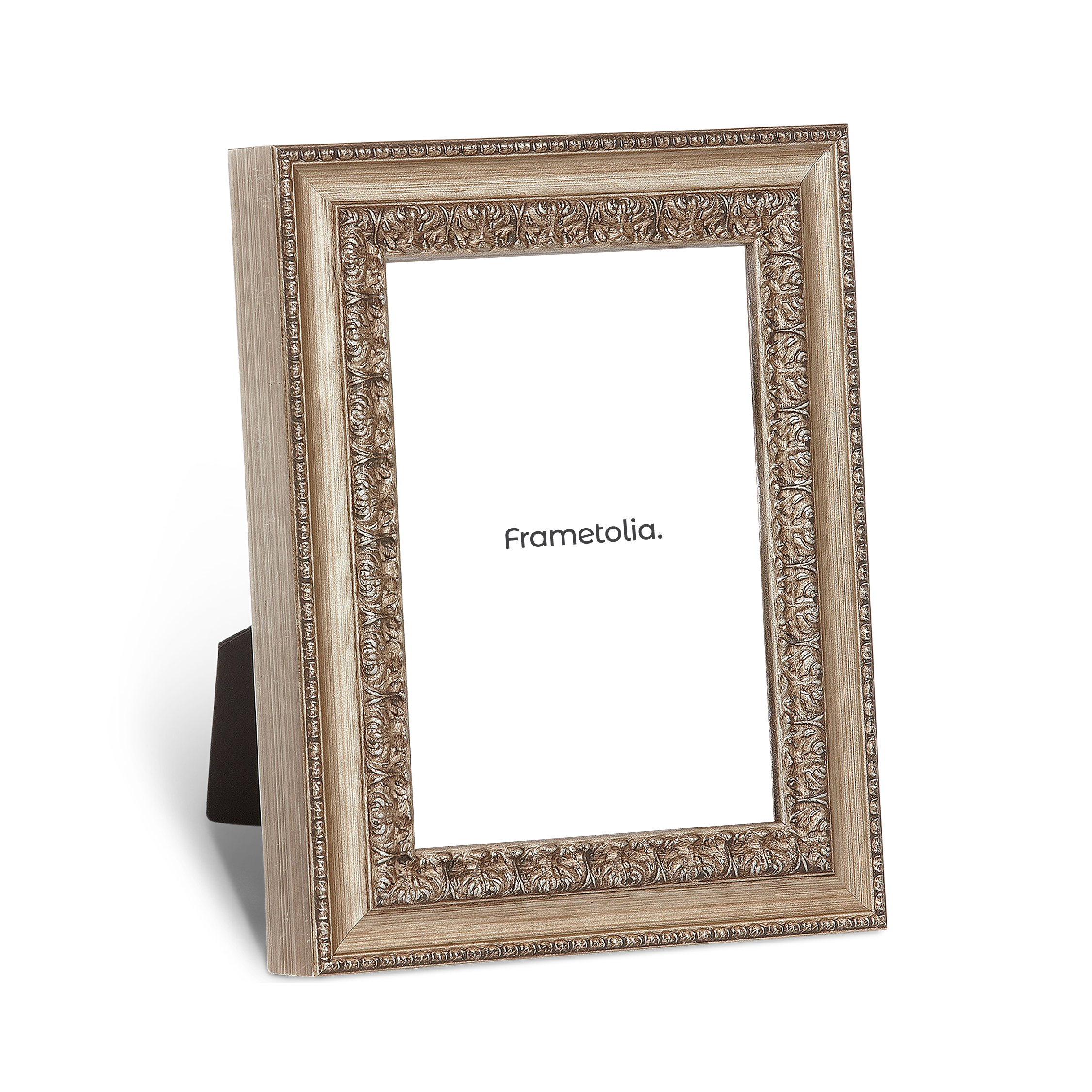 silver intricate patterned table top frame