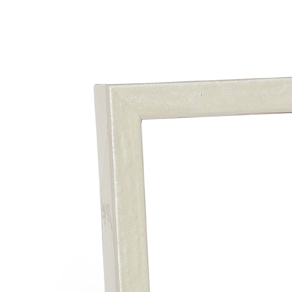 Shimmering White Modern Narrow Width Table Top Frame