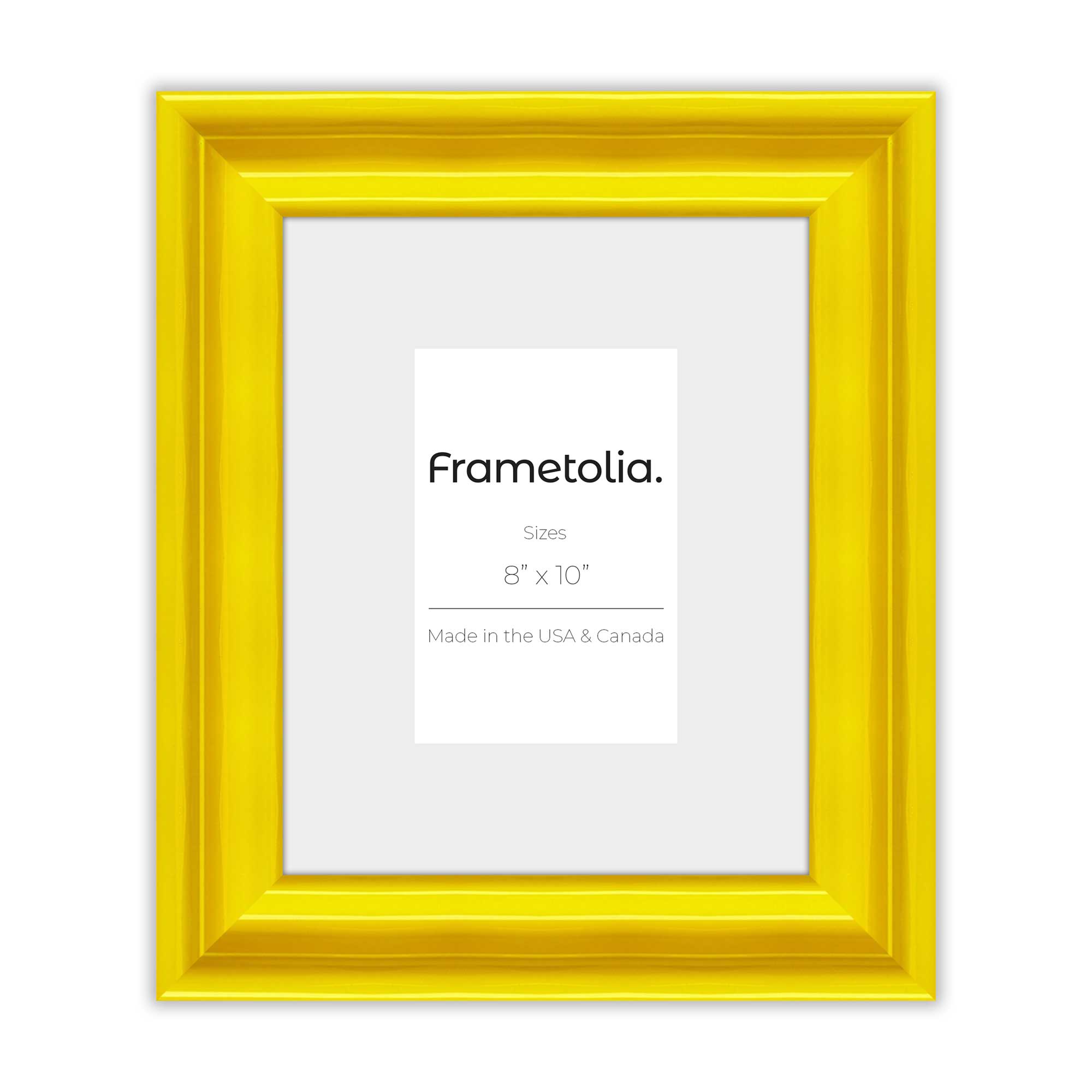 sunburst yellow solano wall frame with a wide mat