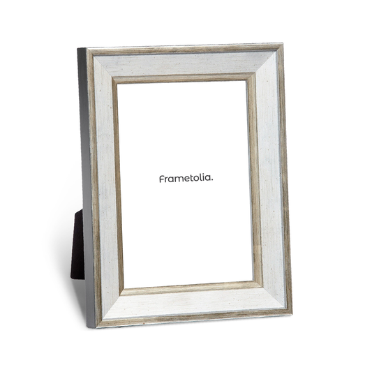 Rubbed Silver Contemporary Medium Width Table Top Frame