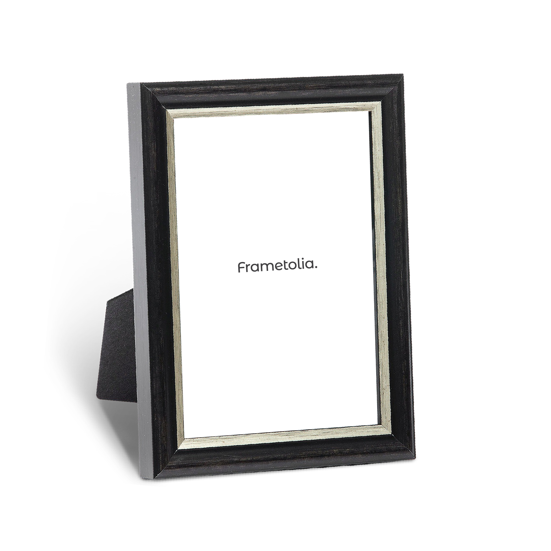 formal black silver narrow width tabletop frame 