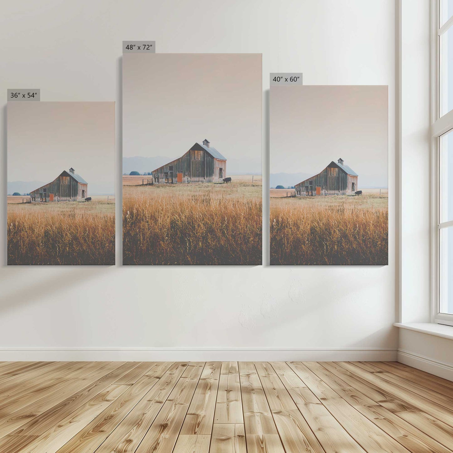 [Color:Stretched Canvas], Image showing the size comparisons