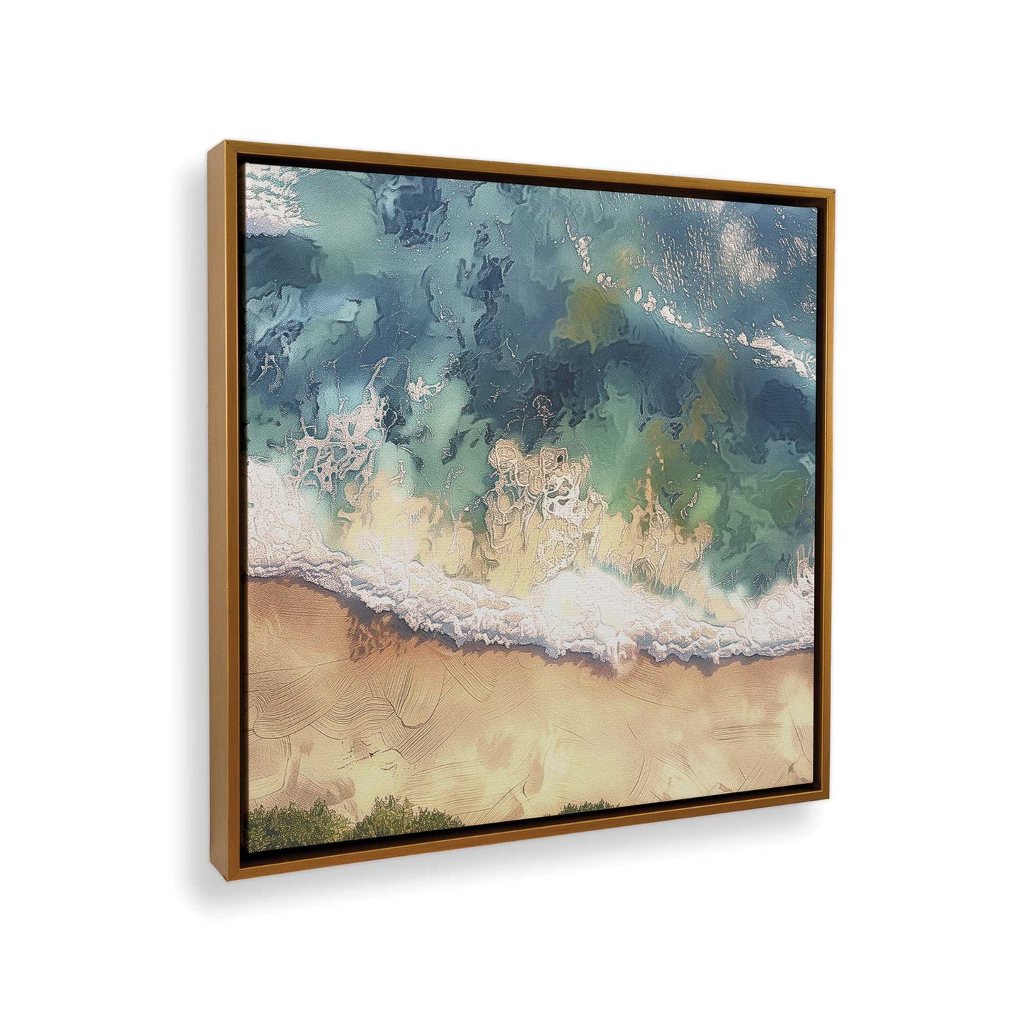 [Color:Polished Gold], Picture of art in a Polished Gold frame at an angle