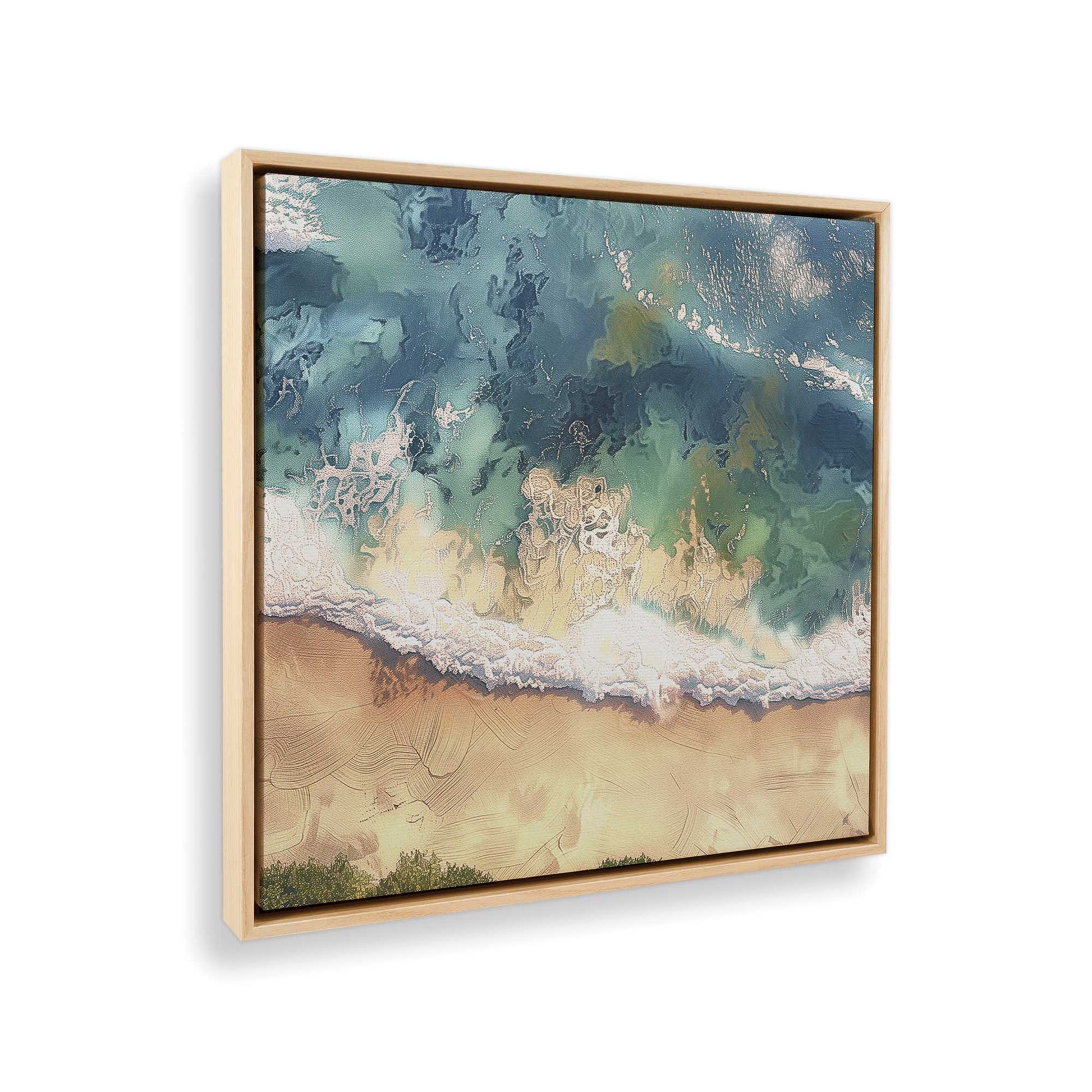 [Color:American Maple], Picture of art in a American Maple frame at an angle