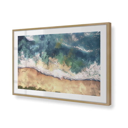 [Color:Brushed Gold], Picture of art in a Brushed Gold frame at an angle