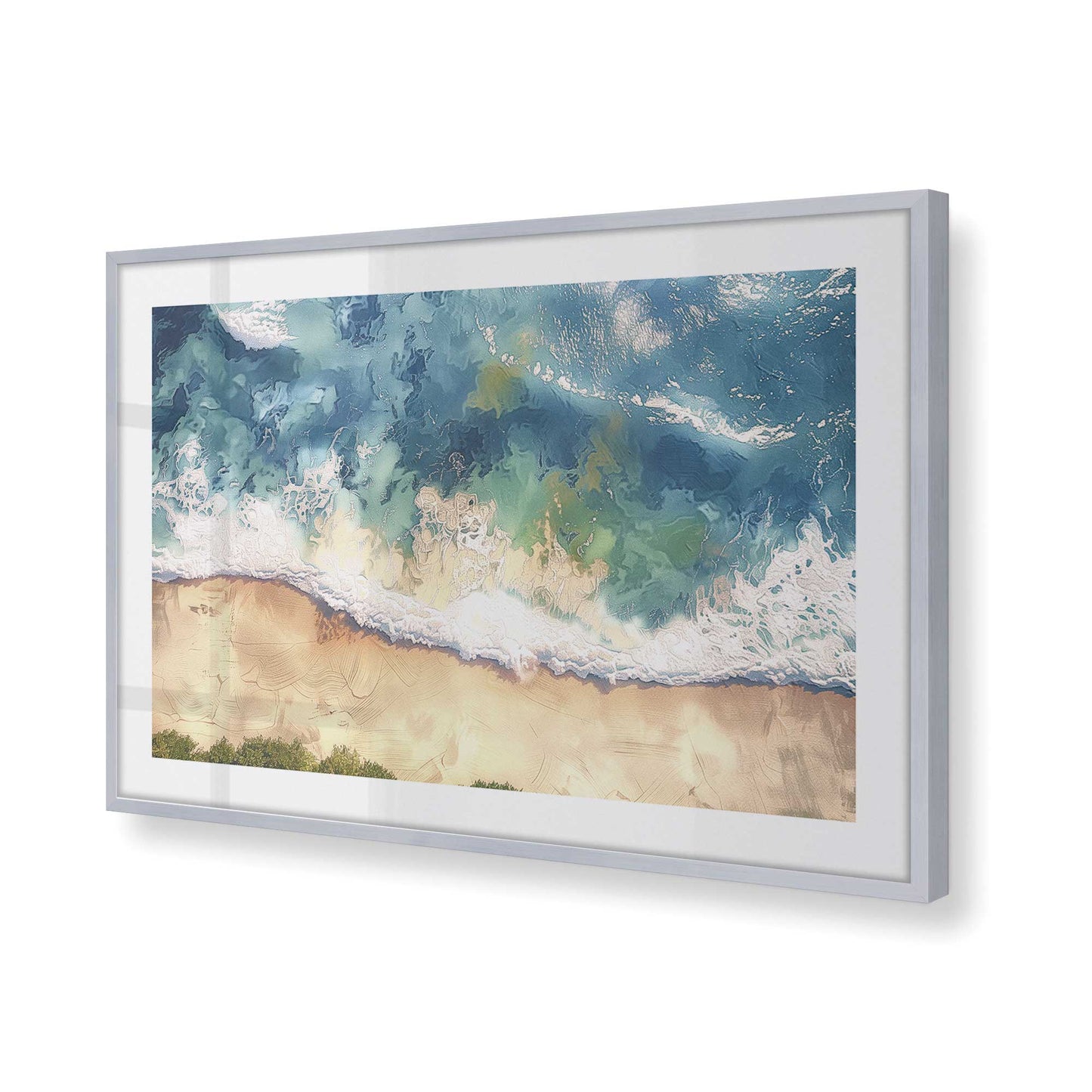 [Color:Polished Chrome], Picture of art in a Polished Chrome frame at an angle