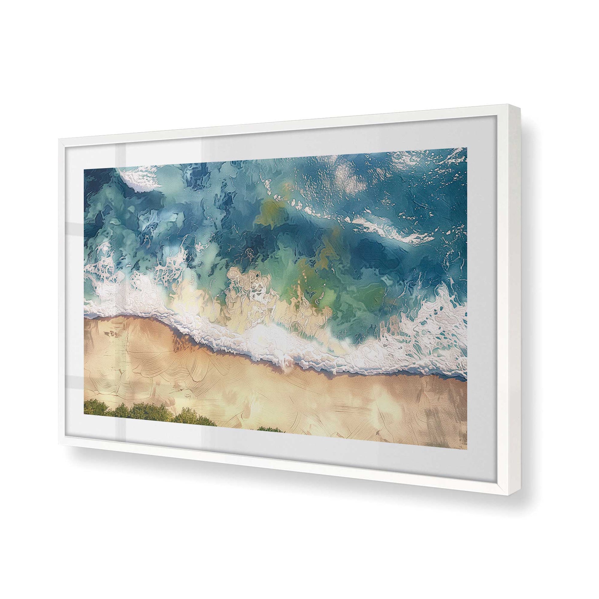 [Color:Opaque White], Picture of art in a Opaque White frame at an angle