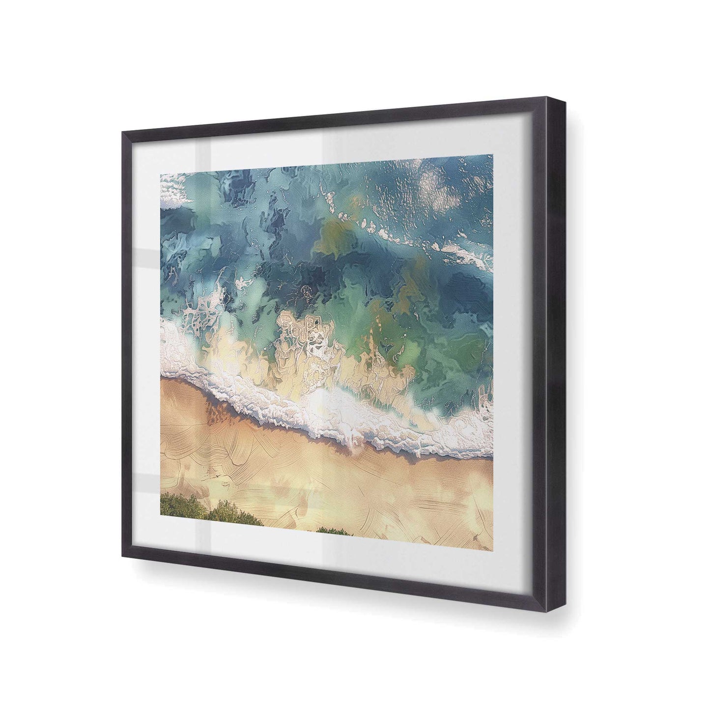 [Color:Weathered Zinc], Picture of art in a Weathered Zinc frame at an angle