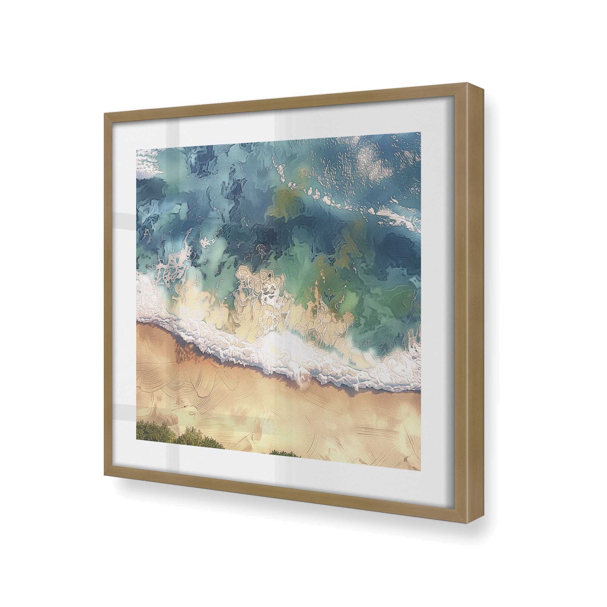 [Color:Brushed Gold], Picture of art in a Brushed Gold frame at an angle