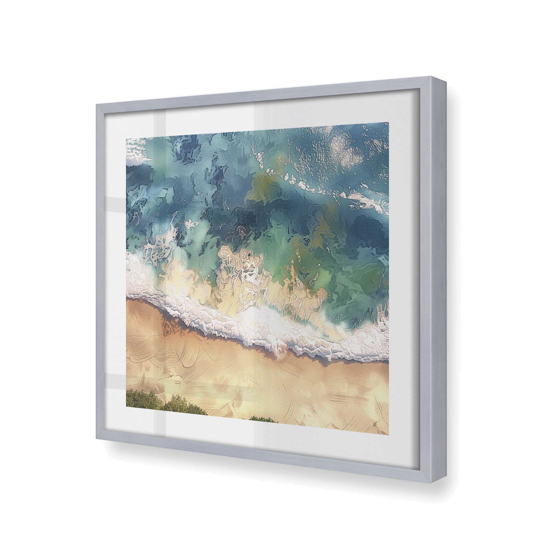 [Color:Polished Chrome], Picture of art in a Polished Chrome frame at an angle