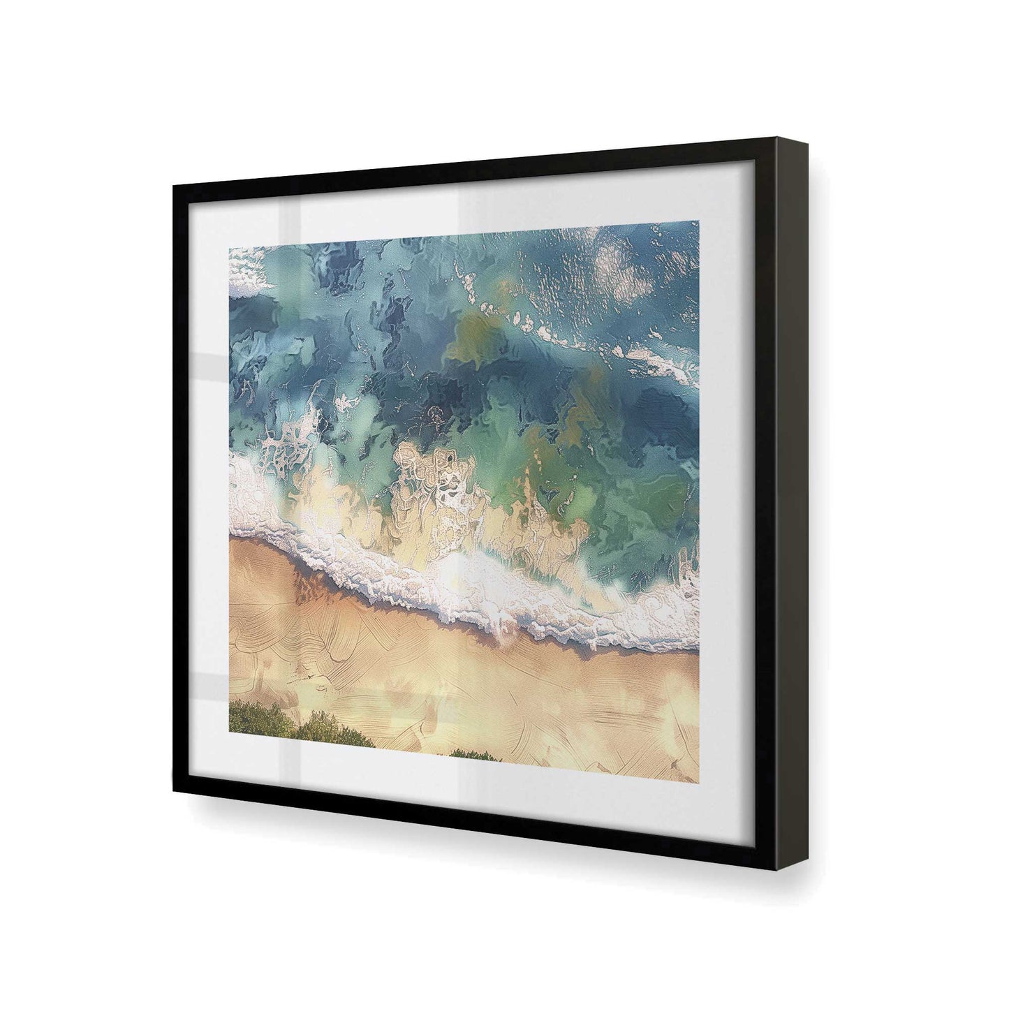 [Color:Satin Black], Picture of art in a Satin Black frame at an angle