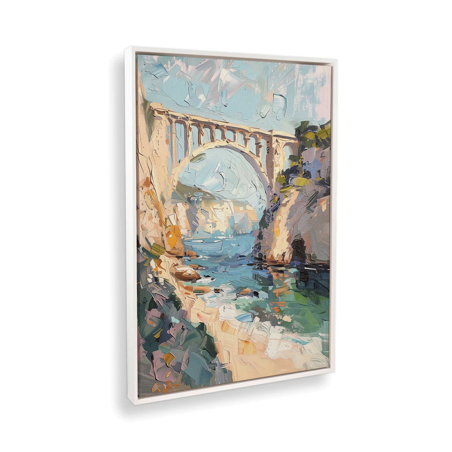 [Color:Opaque White], Picture of art in a White frame at an angle