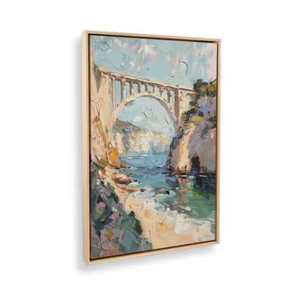 [Color:American Maple], Picture of art in a American Maple frame at an angle