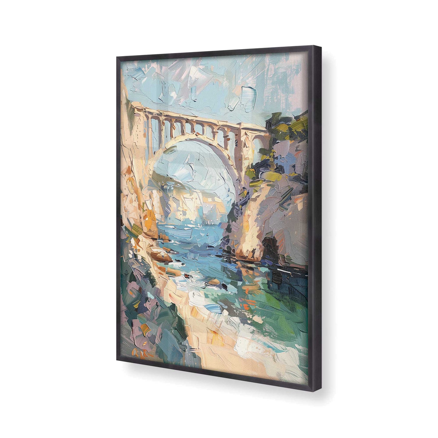 [Color:Weathered Zinc], Picture of art in a Weathered Zinc frame at an angle