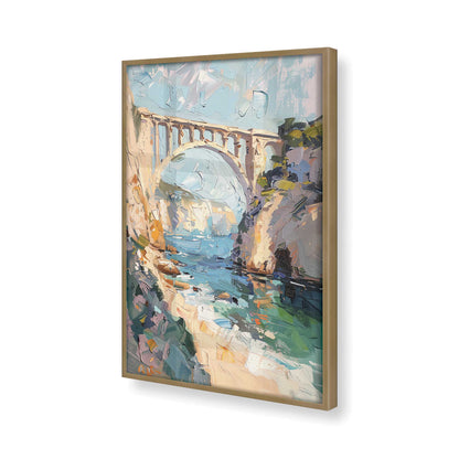 [Color:Brushed Gold], Picture of art in a Brushed Gold frame at an angle