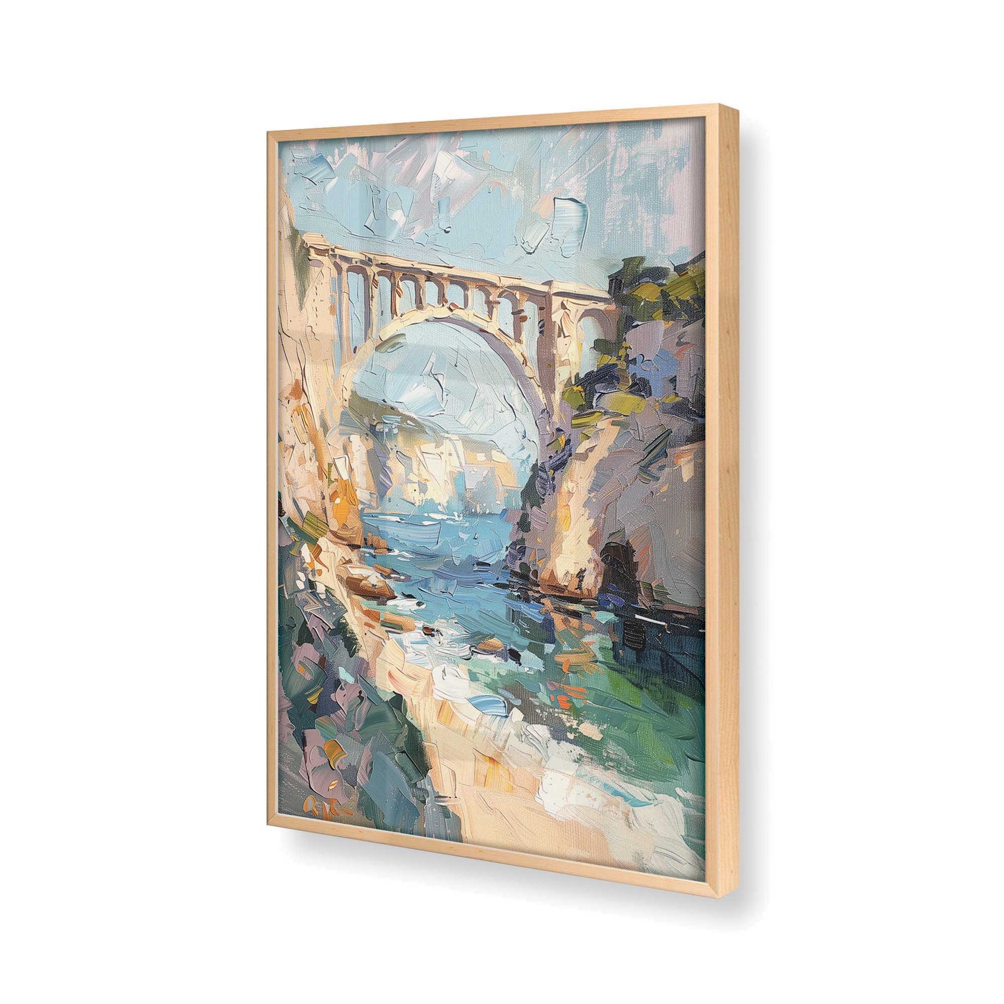 [Color:Raw Maple], Picture of art in a Raw Maple frame at an angle