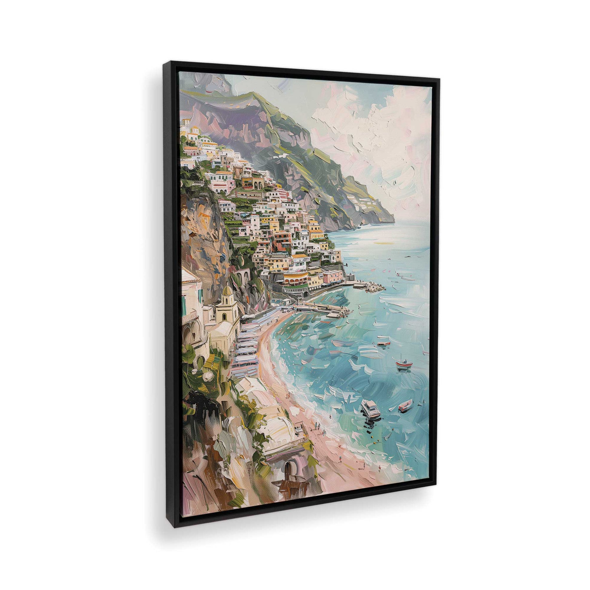 [Color:Satin Black], Picture of art in a Satin Black frame at an angle