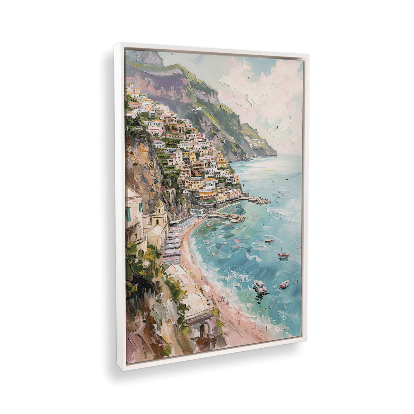 [Color:Opaque White], Picture of art in a White frame at an angle