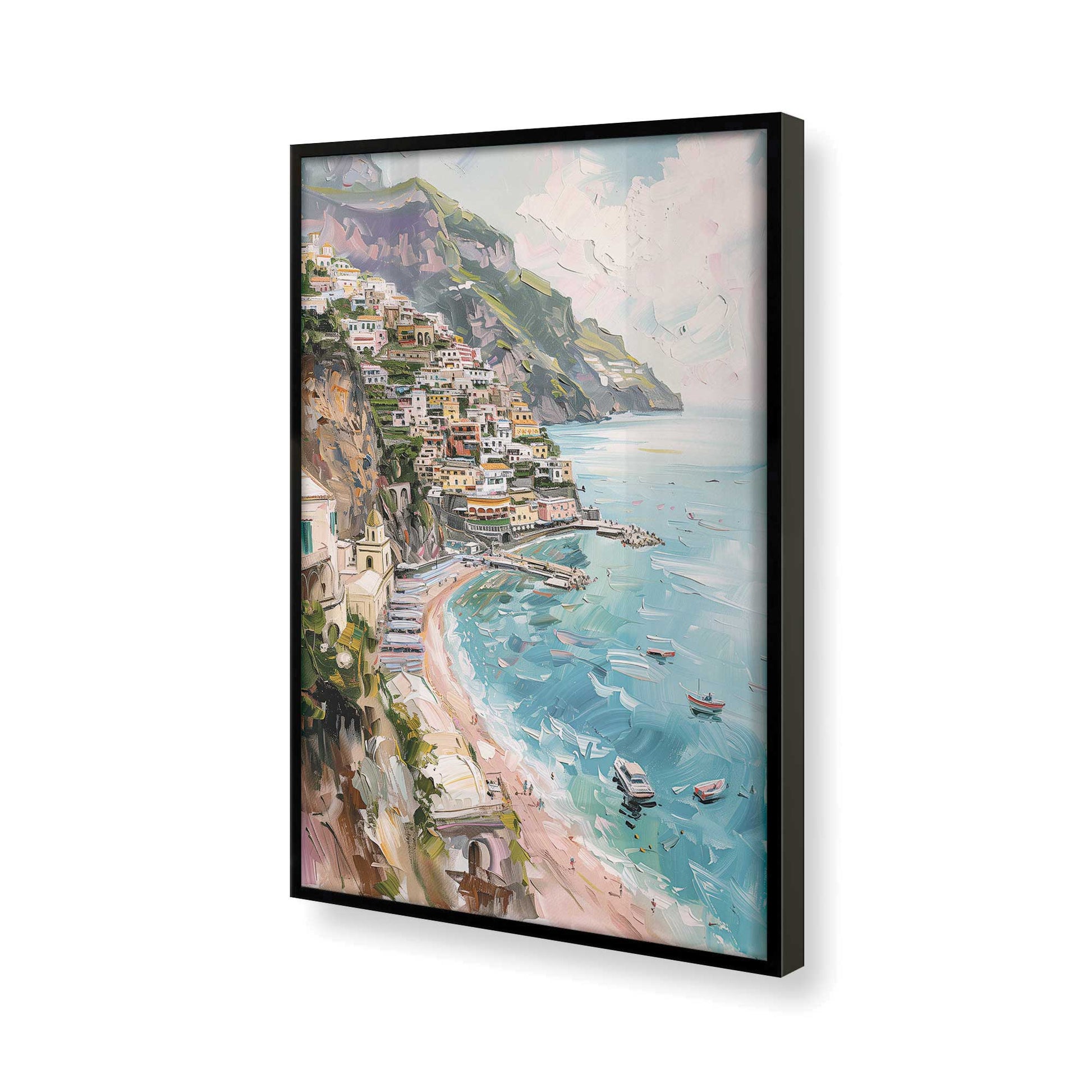 [Color:Satin Black], Picture of art in a Satin Black frame at an angle