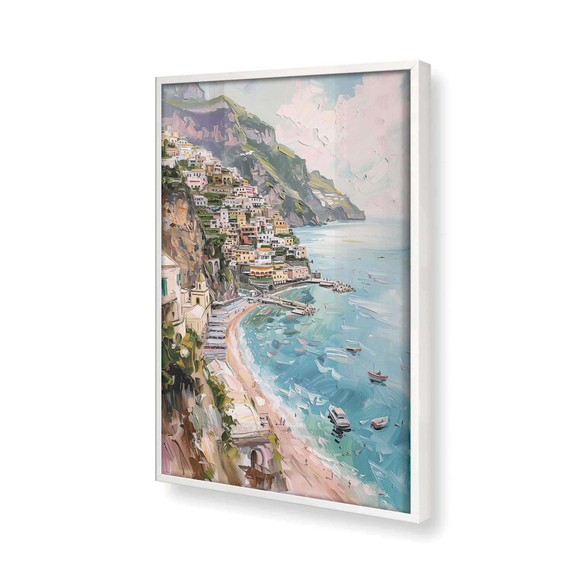 [Color:Opaque White], Picture of art in a Opaque White frame at an angle