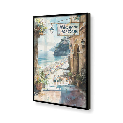 [Color:Satin Black], Picture of art in a Satin Black frame at an angle