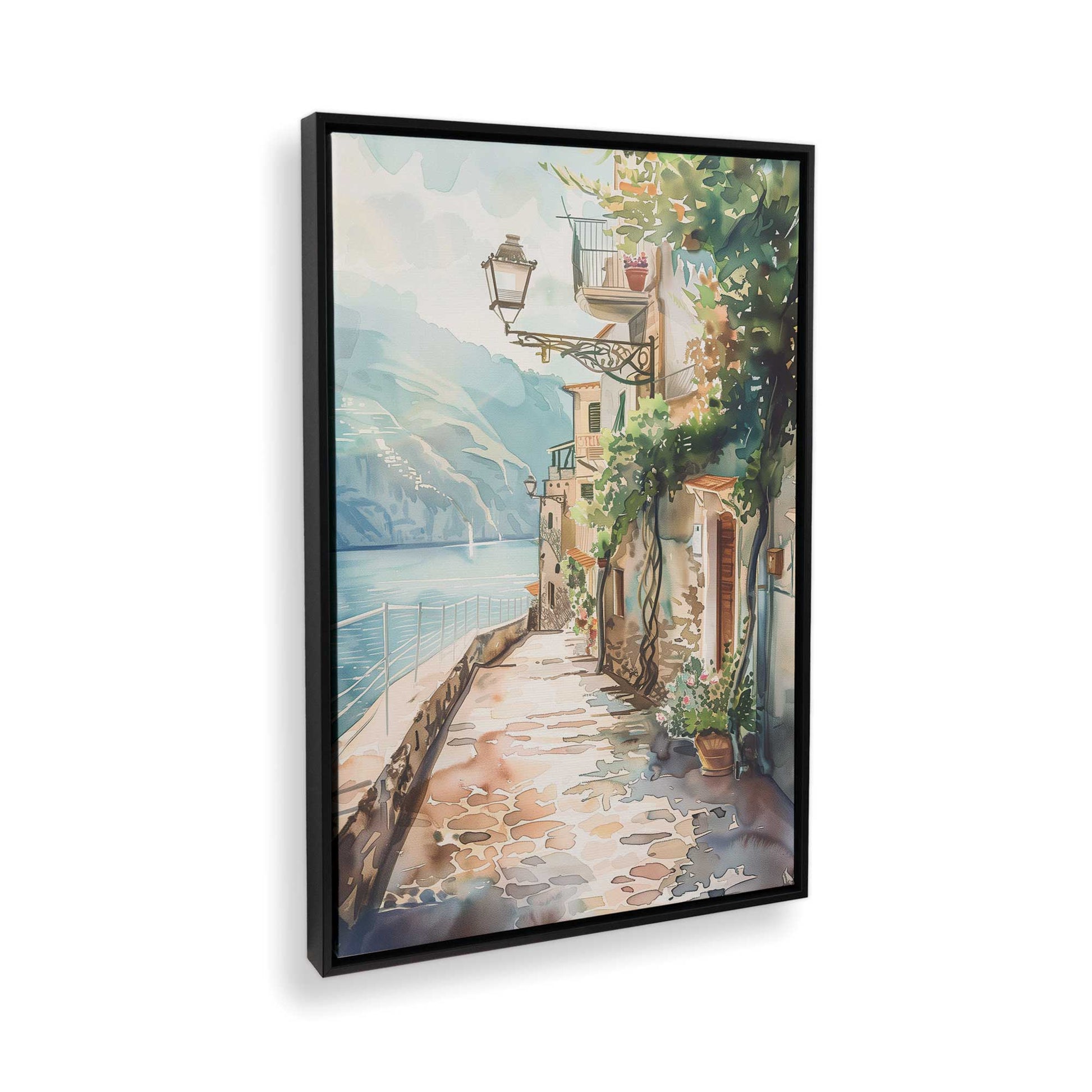 [Color:Satin Black], Picture of art in a Satin Black frame at an angle