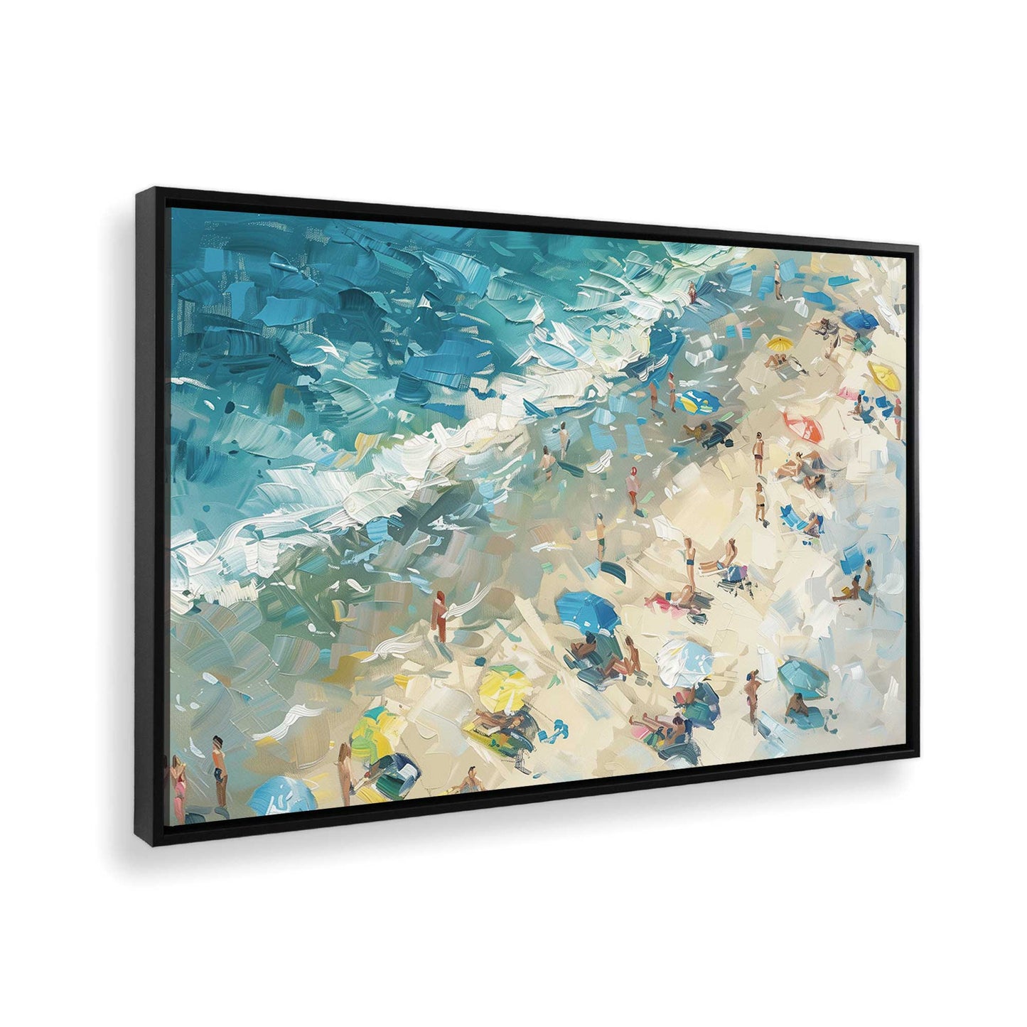 [Color:Satin Black],[shape:rectangle] Picture of art in a Satin Black frame at an angle