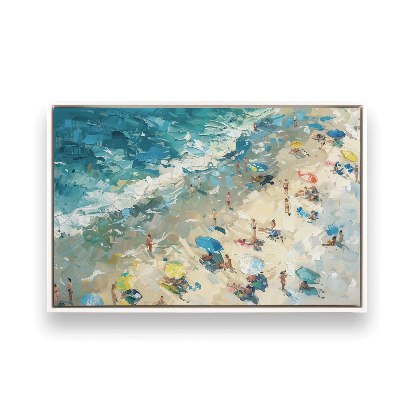 [Color:Opaque White],[shape:rectangle] Picture of art in a White frame