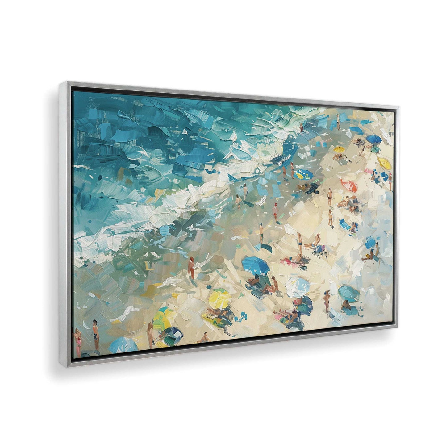 [Color:Polished Chrome],[shape:rectangle] Picture of art in a Polished Chrome frame at an angle