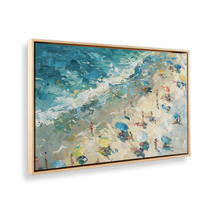 [Color:American Maple],[shape:rectangle] Picture of art in a American Maple frame at an angle