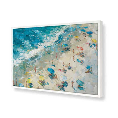 [Color:Opaque White],[shape:rectangle] Picture of art in a Opaque White frame at an angle