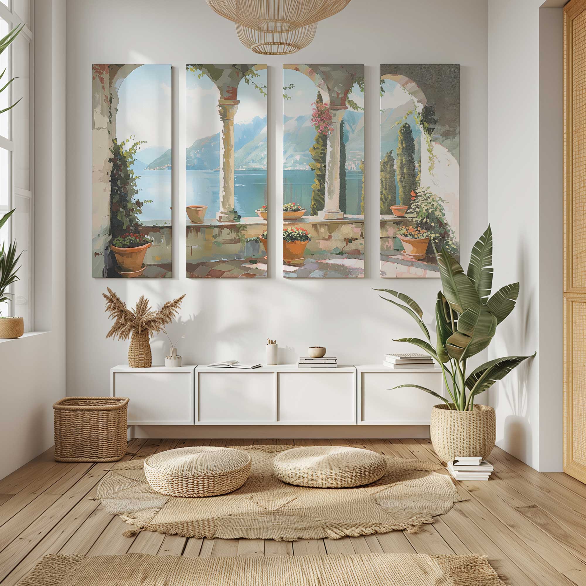 lakeside repose large canvas print - 4 panel split